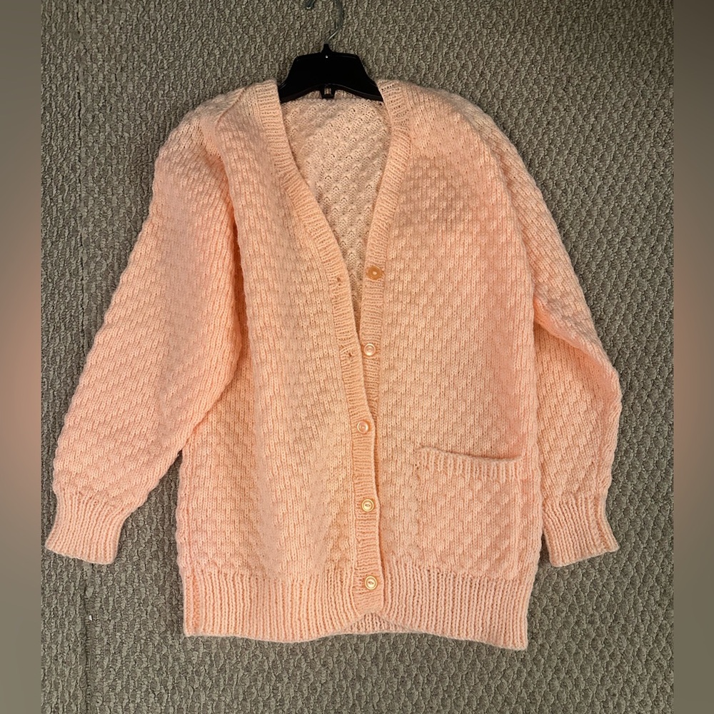 Cozy Pink Knit Cardigan Sweater